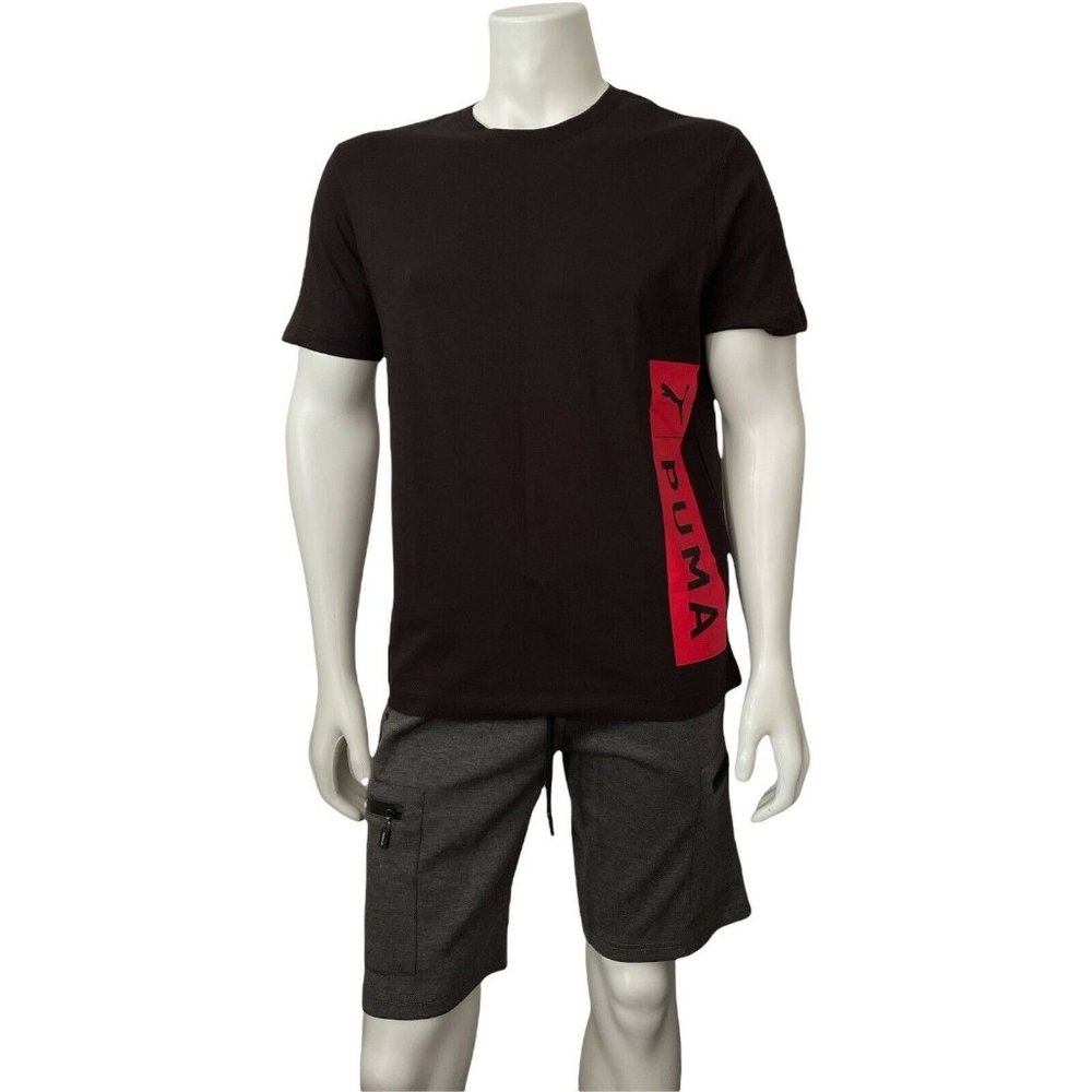 ⚒️Men’s T-Shirt PUMA OVERSIZE  JOCK  TAG TEE Black Short Sleeve,Crew Neck Size M